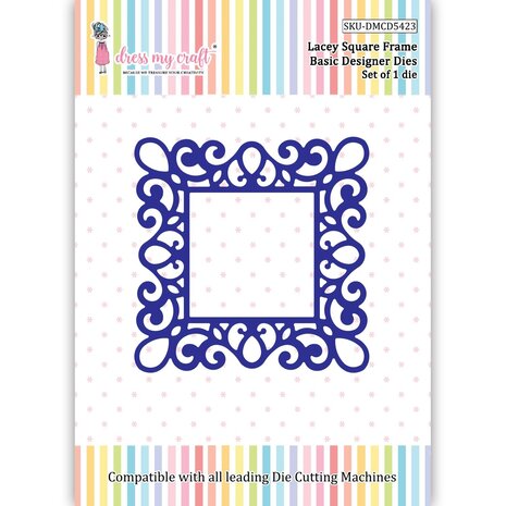 Dress My Craft Cutting Die Basic Designer Lacey Square Frame (DMCD5423) (OUTLET)