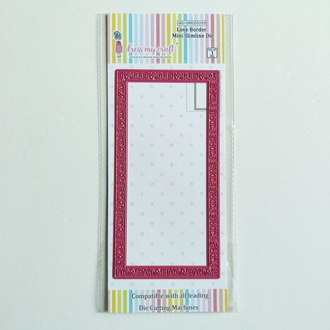 Dress My Craft Cutting Die Slimline Love Border Mini (DMCD5203) (OUTLET)