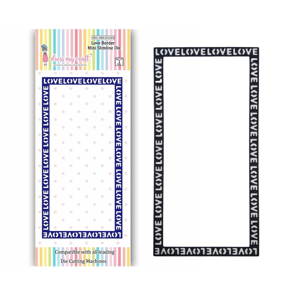 Dress My Craft Cutting Die Slimline Love Border Mini (DMCD5203) (OUTLET)