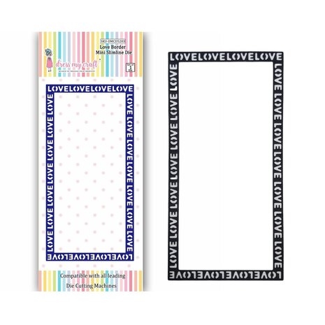 Dress My Craft Cutting Die Slimline Love Border Mini (DMCD5203) (OUTLET)