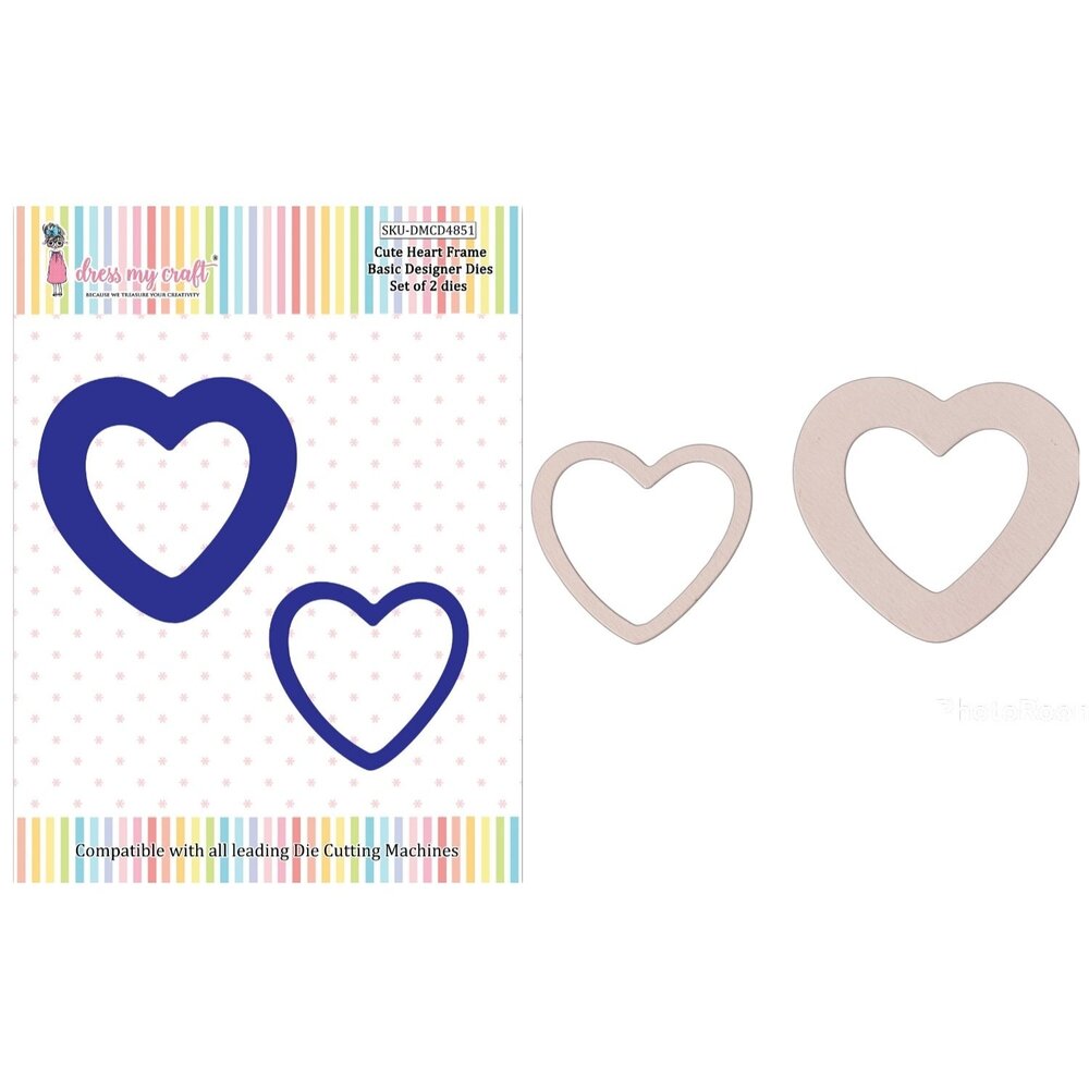 Dress My Craft Cutting Die Basic Designer Cute Heart Frame (DMCD4851) (OUTLET)
