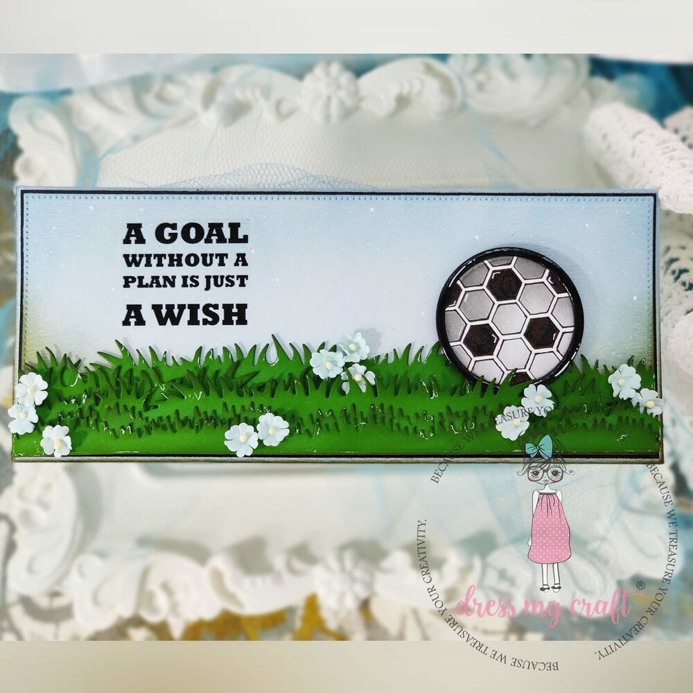 Dress My Craft Cutting Die Border Grass Borders & Frog (DMCD4763) (OUTLET)