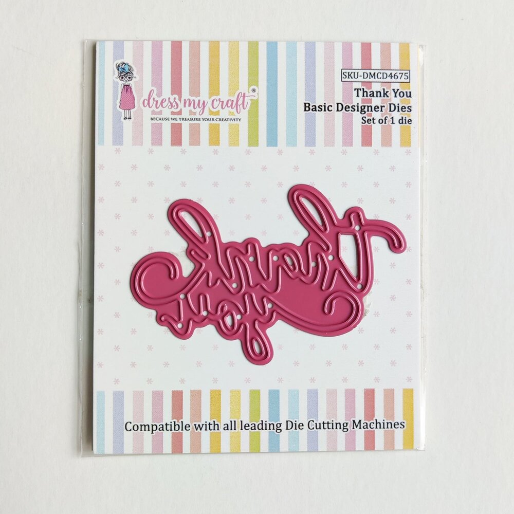 Dress My Craft Cutting Die Basic Designer Thank You (DMCD4675) (OUTLET)