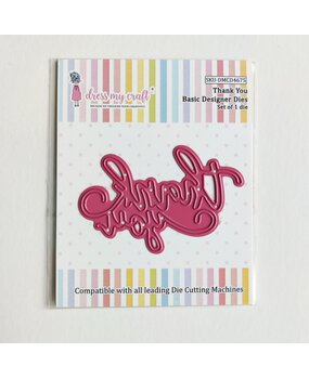 Dress My Craft Cutting Die Basic Designer Thank You (DMCD4675) (OUTLET)