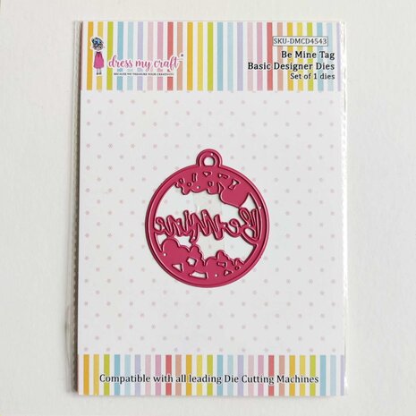 Dress My Craft Cutting Die Basic Designer Be Mine Tag (DMCD4543) (OUTLET)