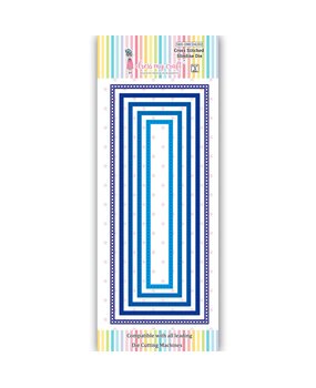 Dress My Craft Cutting Die Slimline Cross Stitched (DMCD4202) (OUTLET)