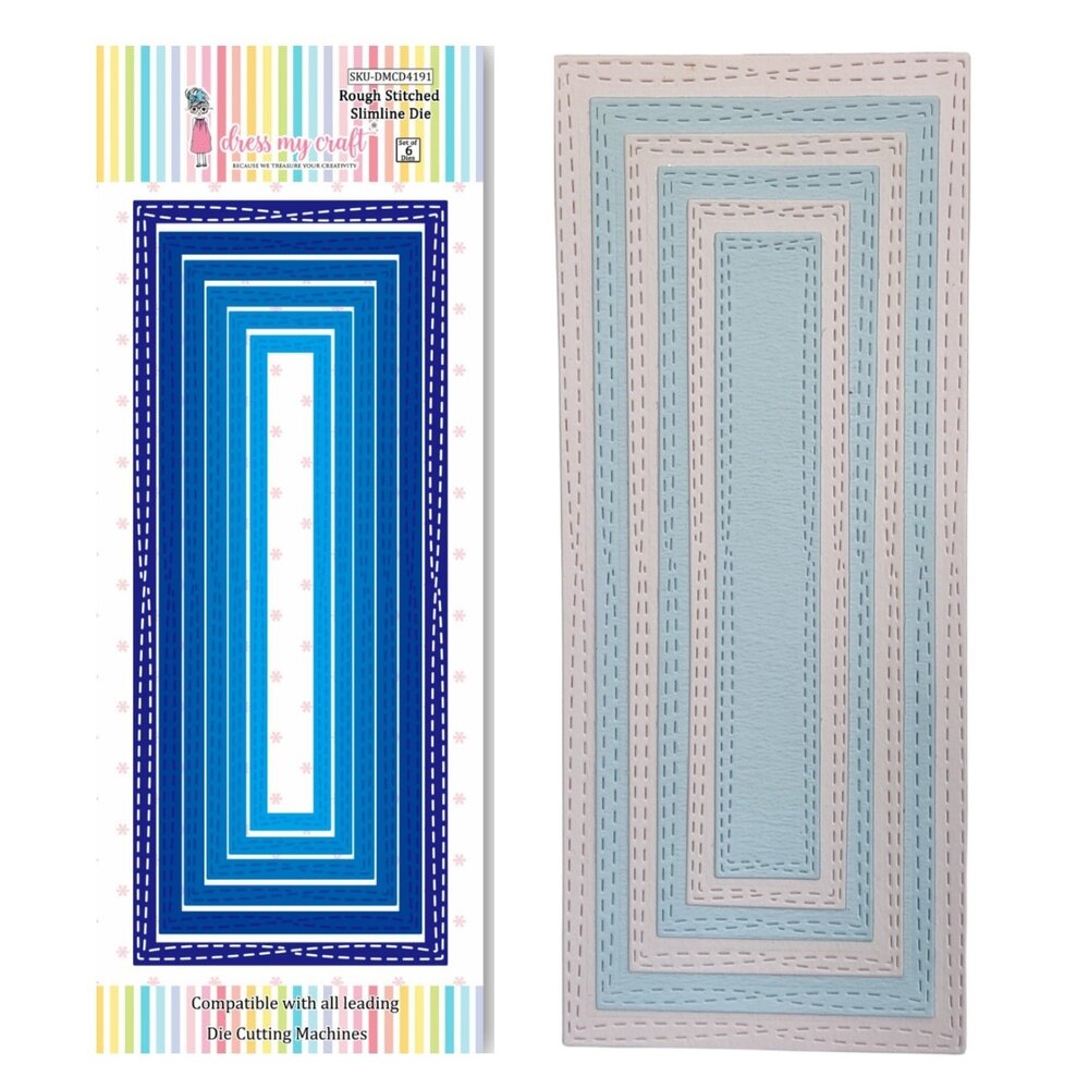 Dress My Craft Cutting Die Slimline Rough Stitched (DMCD4191) (OUTLET) Dress My Craft Cutting Die Slimline Rough Stitched (DMCD4191) (OUTLET)