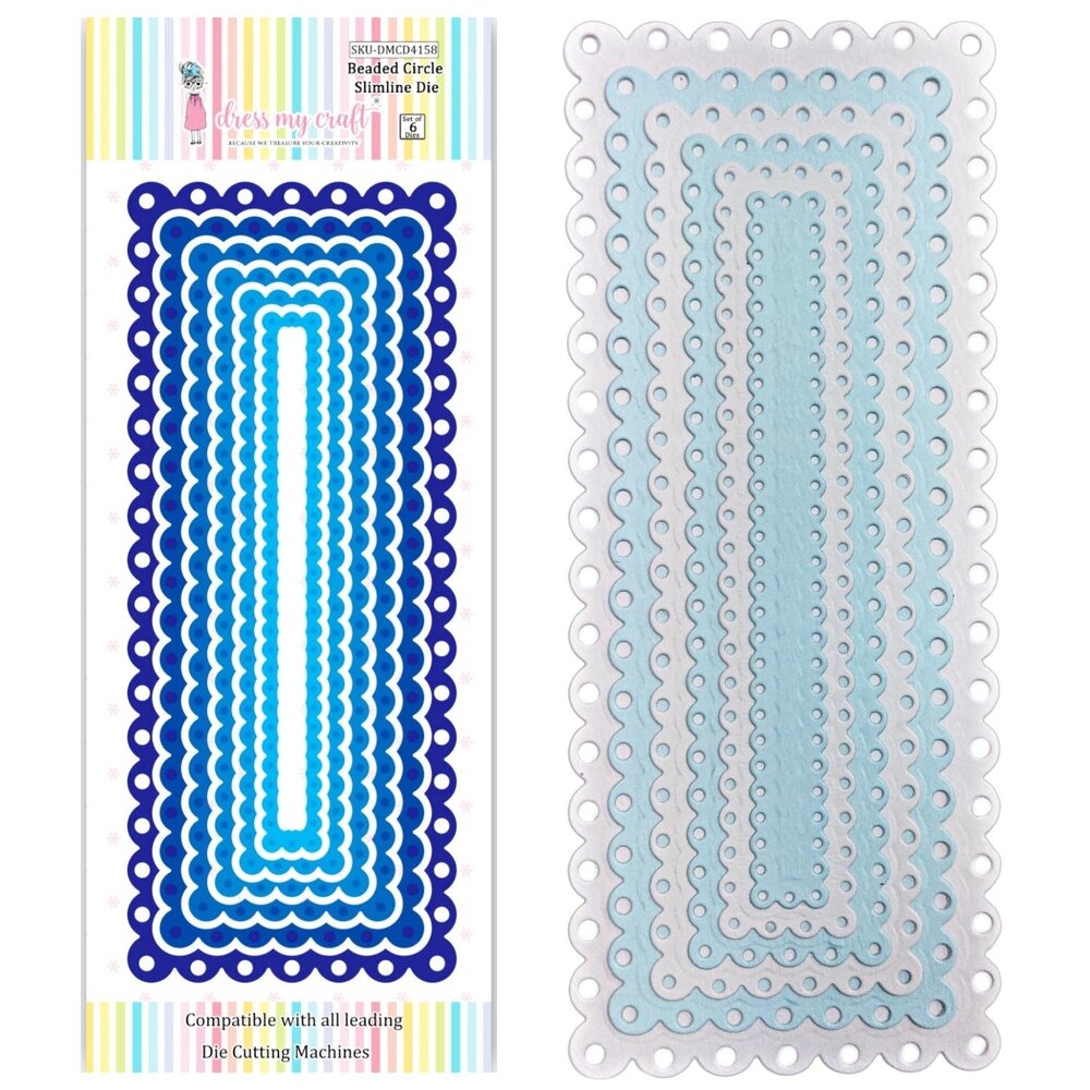 Dress My Craft Cutting Die Slimline Beaded Circle (DMCD4158) (OUTLET)