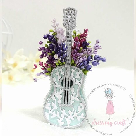 Dress My Craft Cutting Die Christmas Floral Guitar (DMCD1738) (OUTLET)
