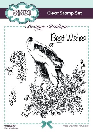 Creative Expressions Designer Boutique Clear Stamp A6 Floral Wishes (UMSDB154) (OUTLET)