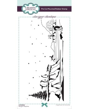 Creative Expressions Designer Boutique Rubber Stamp DL Penguin Playtime (UMSDB119) (OUTLET)