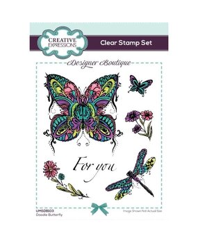 Creative Expressions Designer Boutique Doodle Butterfly A6 Clear Stamps (UMSDB103) (OUTLET)