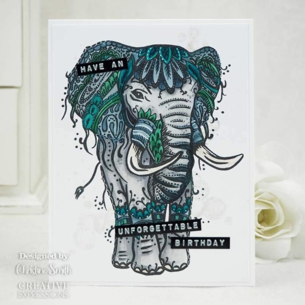 Creative Expressions Designer Boutique Doodle Elephant A6 Clear Stamps (UMSDB100) (OUTLET)