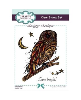 Creative Expressions Designer Boutique Doodle Owl A6 Clear Stamps (UMSDB099) (OUTLET)