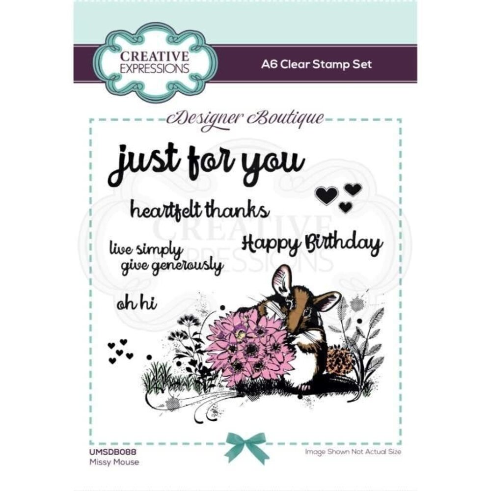 Creative Expressions Designer Boutique Clear Stamp A6 Woodland Walk Missy Mouse (UMSDB088) (OUTLET)