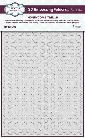 Creative Expressions Sue Wilson 3D Embossing Folder Honeycomb Trellis (EF3D-056) (OUTLET)