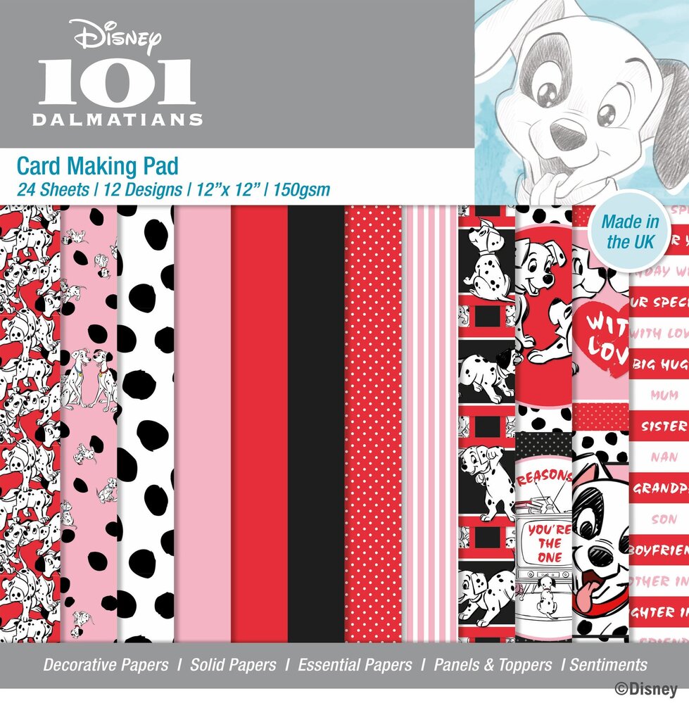 Creative Expressions 101 Dalmatians 12x12 Inch Card Making Pad (DYP0065) (OUTLET)