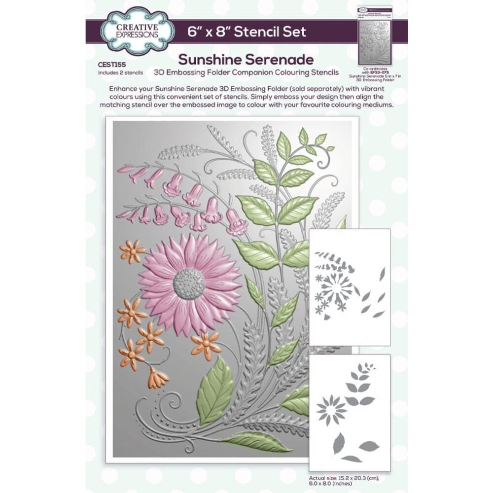 Creative Expressions Companion Colouring Stencil Sunshine Serenade (2pcs) (CEST155) (OUTLET) Creative Expressions Companion Colouring Stencil Sunshine Serenade (2pcs) (CEST155) (OUTLET)