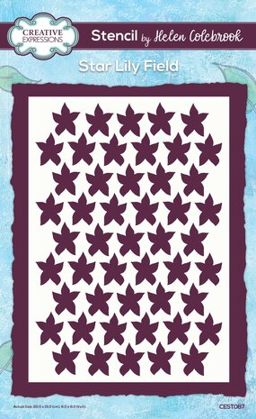 Creative Expressions Helen Colebrook Stencil A5 Star Lily Field (CEST087) (OUTLET)