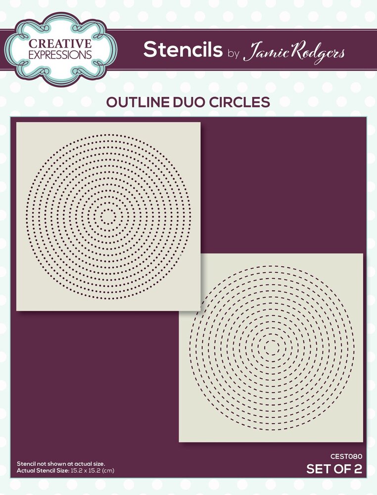 Creative Expressions Jamie Rodgers Stencil Outline Duo Circles (2pcs) (CEST080) (OUTLET)