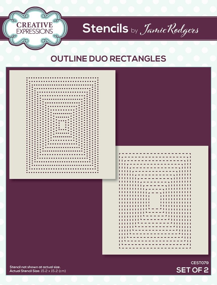 Creative Expressions Jamie Rodgers Stencil Outline Duo Rectangles (2pcs) (CEST079) (OUTLET)