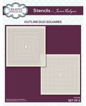 Creative Expressions Jamie Rodgers Stencil Outline Duo Squares (2pcs) (CEST078) (OUTLET)