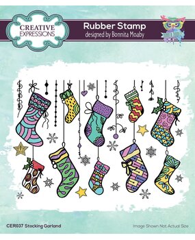 Creative Expressions Bonnita Moaby Rubber Stamp A6 Stocking Garland (CER037) (OUTLET)