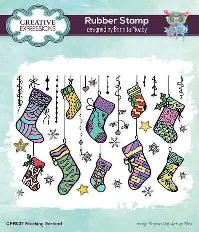 Creative Expressions Bonnita Moaby Rubber Stamp A6 Stocking Garland (CER037) (OUTLET)
