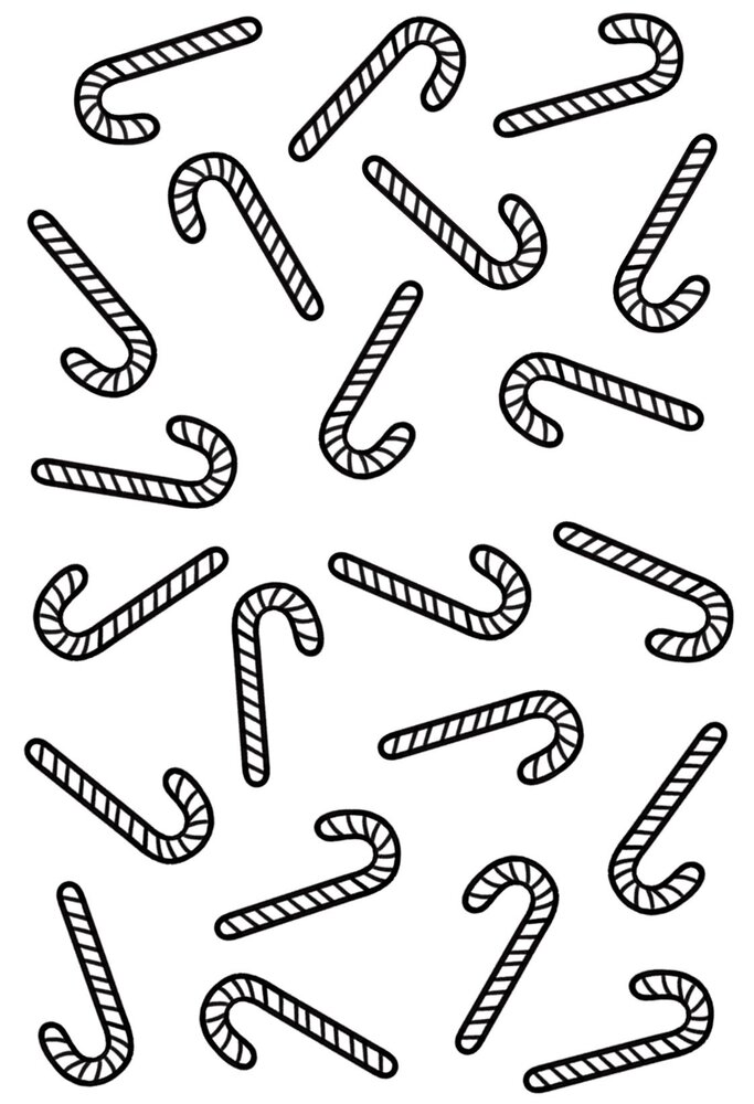 Creative Expressions Sam Poole Rubber Stamp A6 Candy Cane Background (CER025) (OUTLET)