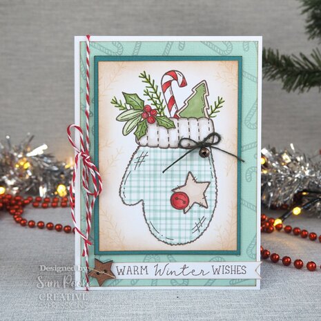 Creative Expressions Sam Poole Rubber Stamp A6 Candy Cane Background (CER025) (OUTLET)