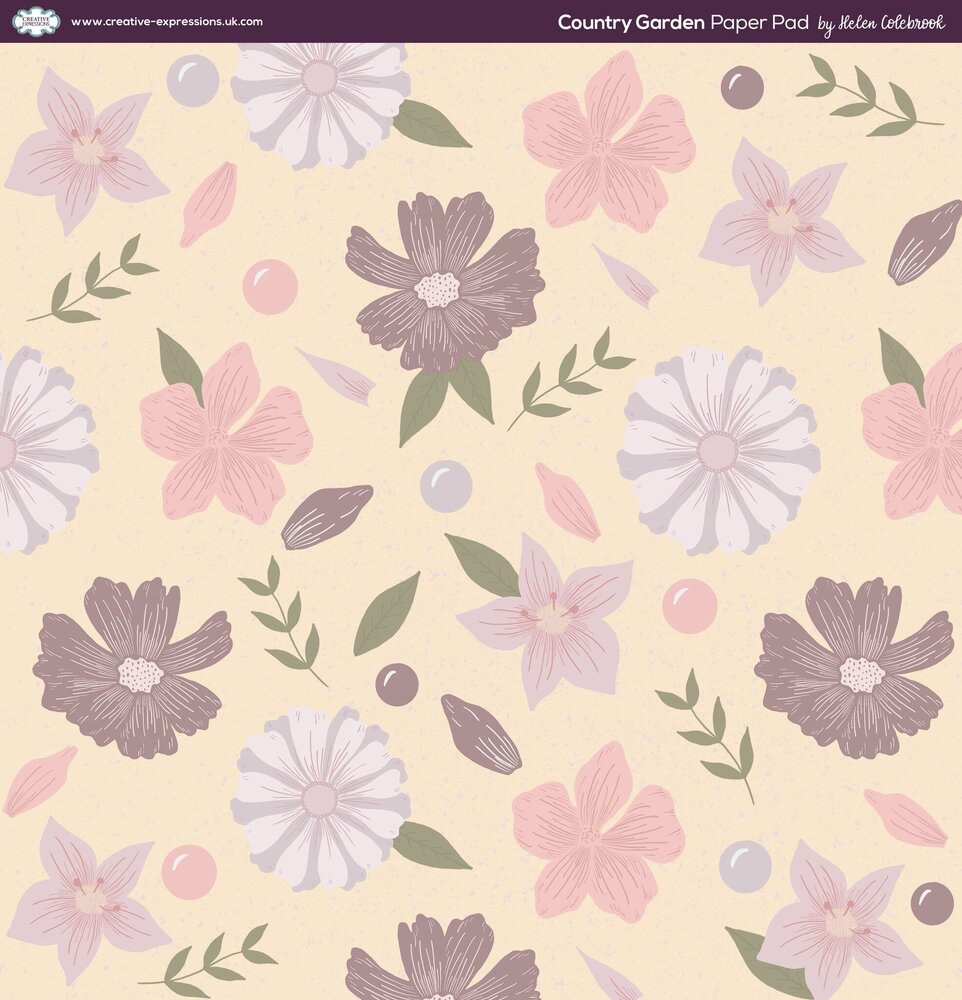 Creative Expressions Helen Colebrook 8x8 Inch Paper Pad Country Garden (CEPP0016) (OUTLET)