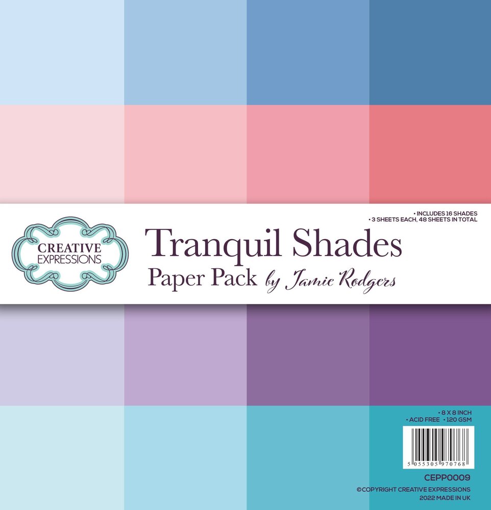 Creative Expressions Jamie Rodgers 8x8 Inch Paper Pack Tranquil Shades (CEPP0009) (OUTLET) Creative Expressions Jamie Rodgers 8x8 Inch Paper Pack Tranquil Shades (CEPP0009) (OUTLET)