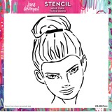 Creative Expressions Jane Davenport 6x6 Inch Stencil Head Turn Tilted Down (CEJDST011) (OUTLET)