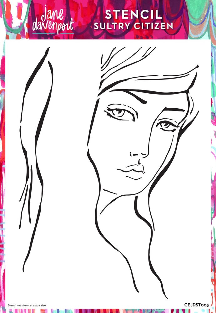 Creative Expressions Jane Davenport Stencil A4 Sultry Citizen (CEJDST003) (OUTLET)
