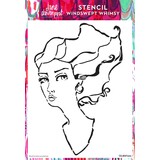 Creative Expressions Jane Davenport Stencil A4 Windswept Whimsy (CEJDST002) (OUTLET)