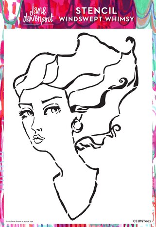 Creative Expressions Jane Davenport Stencil A4 Windswept Whimsy (CEJDST002) (OUTLET)