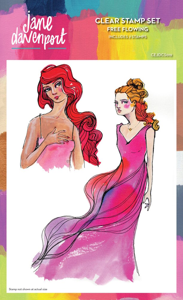 Creative Expressions Jane Davenport Clear Stamp Set Free Flowing (CEJDCS019) (OUTLET)