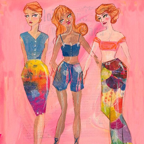 Creative Expressions Jane Davenport Clear Stamp Paper Doll Wigs (CEJDCS008) (OUTLET)