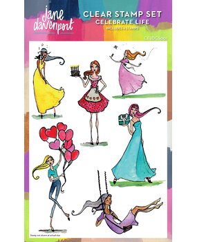 Creative Expressions Jane Davenport Clear Stamp Celebrate Life (CEJDCS001) (OUTLET)