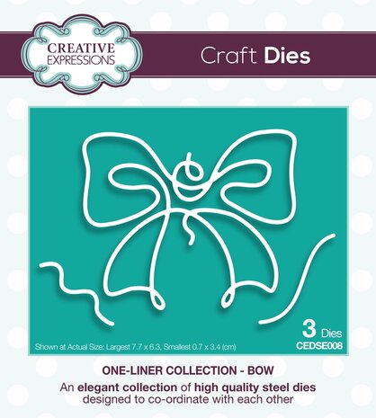 Creative Expressions Craft Dies One-Liner Collection Bow (CEDSE008) (OUTLET)