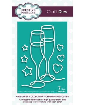 Creative Expressions Craft Dies One-Liner Collection Champagne Flutes (CEDSE003) (OUTLET)