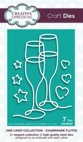 Creative Expressions Craft Dies One-Liner Collection Champagne Flutes (CEDSE003) (OUTLET) Creative Expressions Craft Dies One-Liner Collection Champagne Flutes (CEDSE003) (OUTLET)
