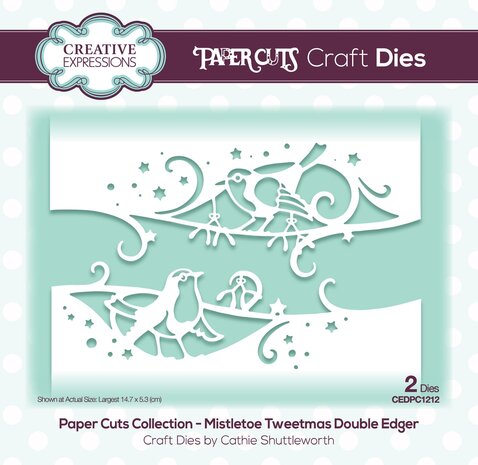 Creative Expressions Paper Cuts Mistletoe Tweetmas Double Edger (CEDPC1212) (OUTLET)