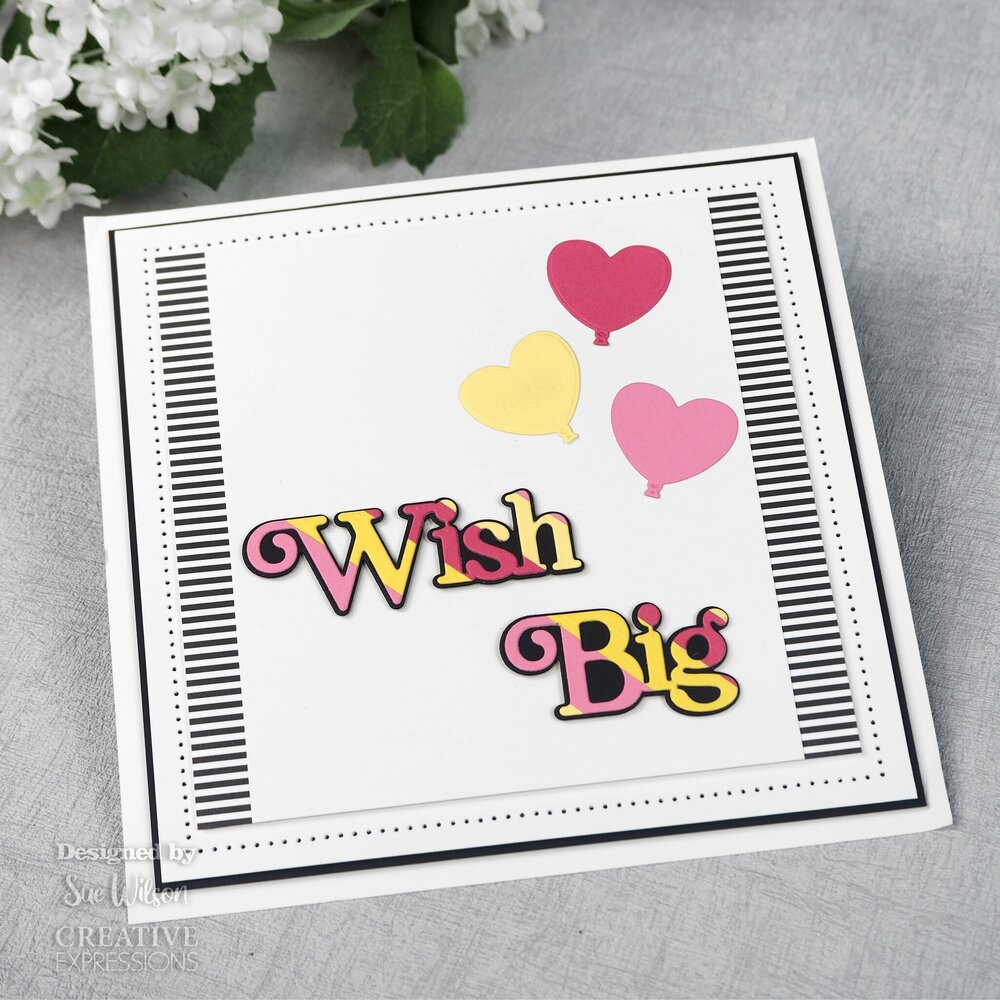 Creative Expressions Sue Wilson Craft Die Noble Shadowed Sentiments Wish Big (CEDNE010) (OUTLET)