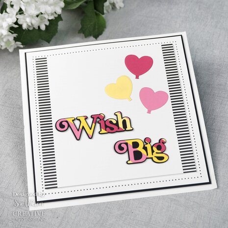 Creative Expressions Sue Wilson Craft Die Noble Shadowed Sentiments Wish Big (CEDNE010) (OUTLET)