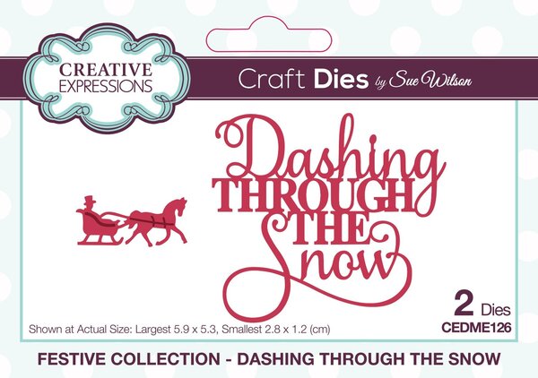 Creative Expressions Sue Wilson Craft Die Festive Mini Expressions Dashing Through The Snow (CEDME126) (OUTLET)