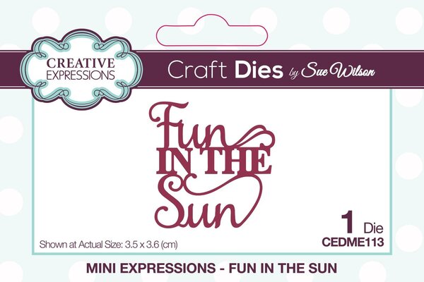 Creative Expressions Sue Wilson Craft Die Mini Expressions Fun In The Sun (CEDME113) (OUTLET)
