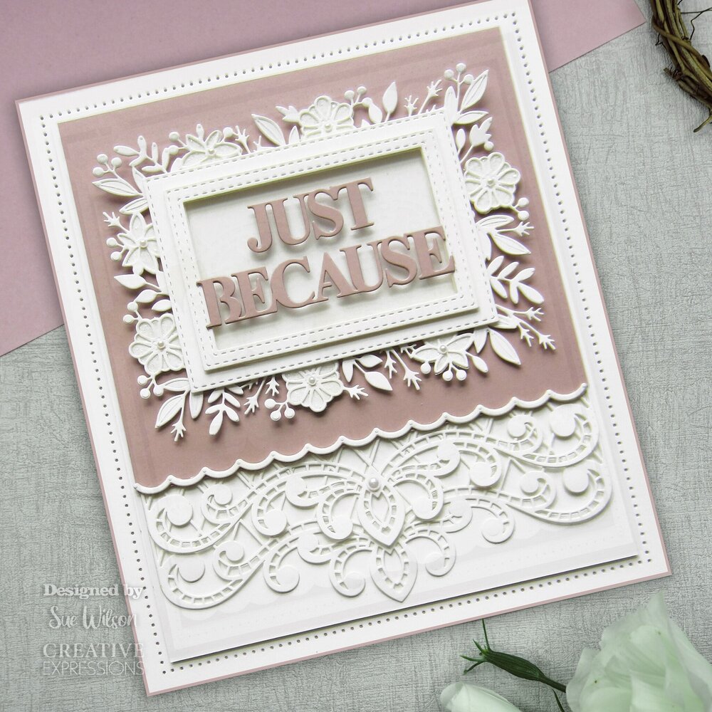 Creative Expressions Sue Wilson Craft Die Block Sentiments Just Because (CED4467) (OUTLET)