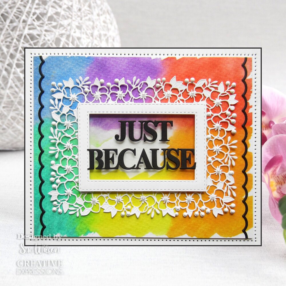 Creative Expressions Sue Wilson Craft Die Block Sentiments Just Because (CED4467) (OUTLET)