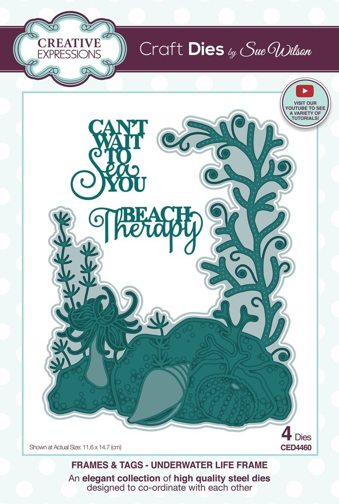 Creative Expressions Sue Wilson Craft Die Frames & Tags Underwater Life Frame (CED4460) (OUTLET)